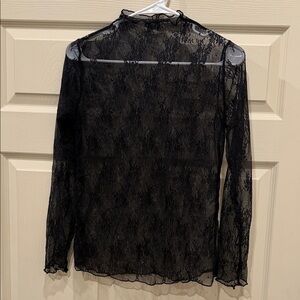Chic Sheer Black Lace Blouse